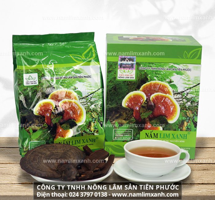 Hộp sản phẩm Nấm lim xanh gia truyền của Công ty Nông lâm sản Tiên Phước